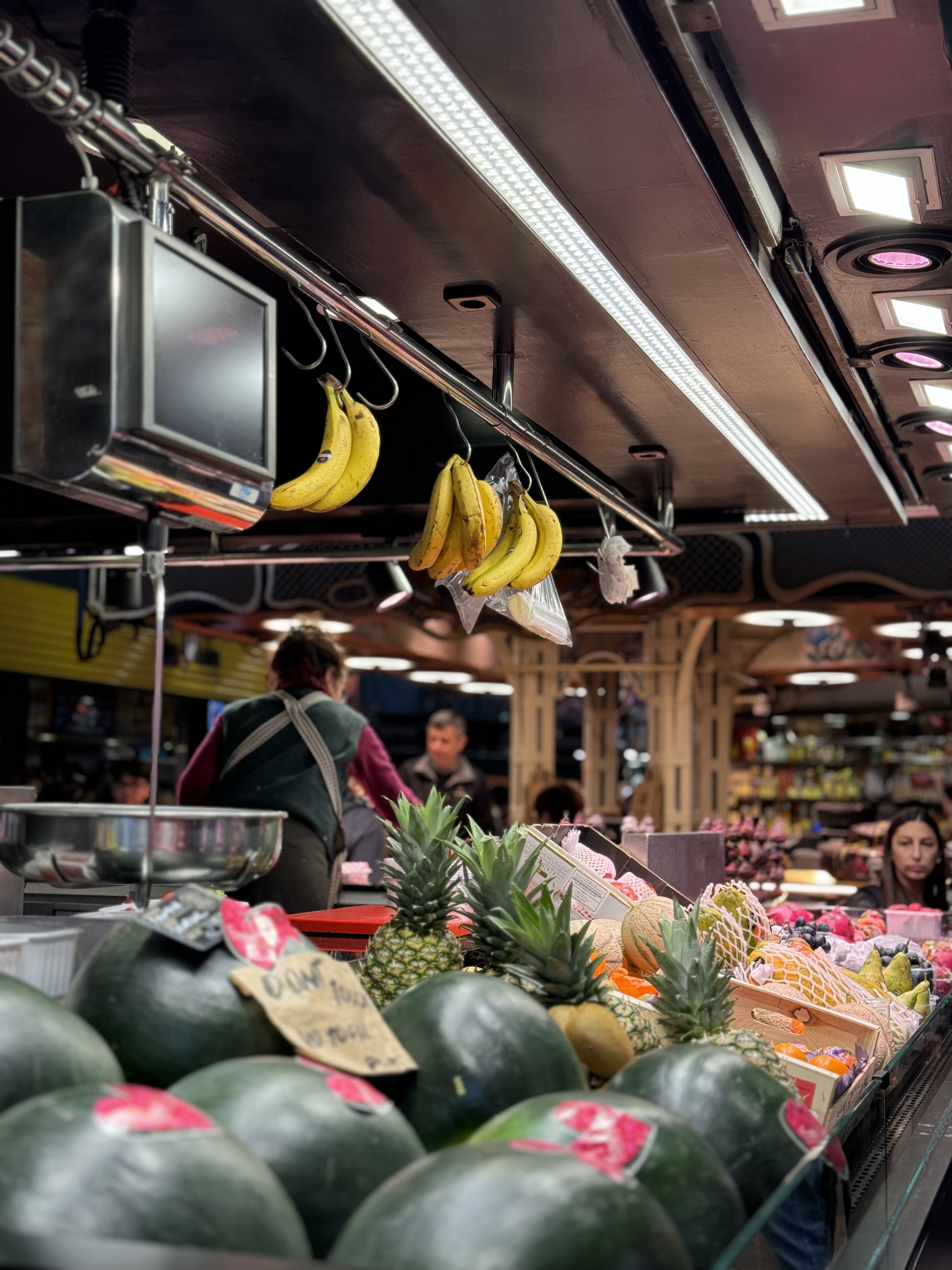 Colourful fruit stalls at La Boqueria market in Barcelona